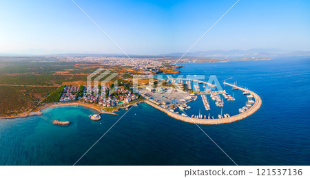 Didim Marina aerial panoramic view in Turkey Didim Marina aerial panoramic view in Turkey 121537136