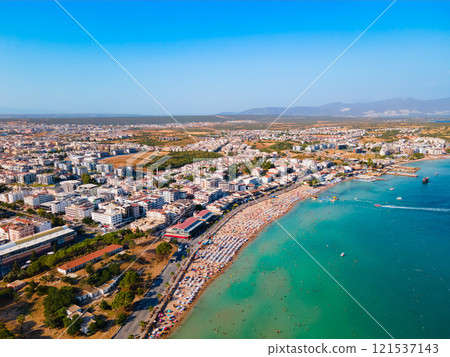 Didim city beach aerial panoramic view in Turkey Didim city beach aerial panoramic view in Turkey 121537143