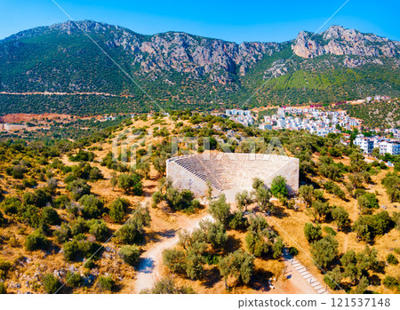 Ancient Antiphellos theatre at Kas town, Turkey 121537148