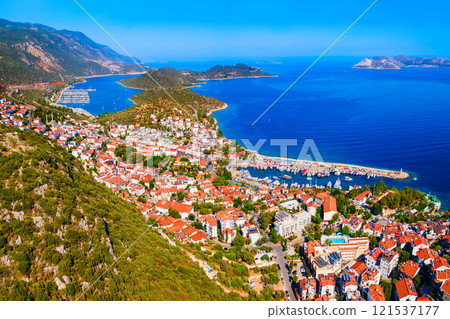 Kas city aerial panoramic view in Turkey Kas city aerial panoramic view in Turkey 121537177