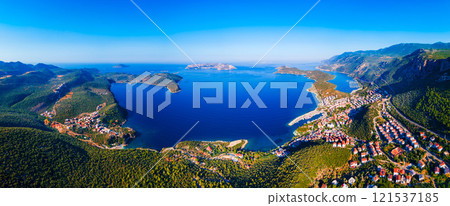 Kas city aerial panoramic view in Turkey 121537185