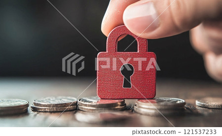 Money and finance safety protection. Investment in wealth banking concept 121537233