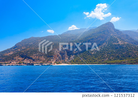 Kidrak Beach near Oludeniz village in Turkey 121537312