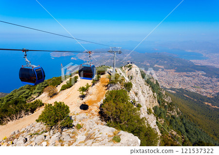 Cable car at Babadag mountai in Turkey 121537322