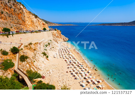 Kaputas Beach aerial panoramic view in Turkey Kaputas Beach aerial panoramic view in Turkey 121537327