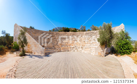 Ancient Antiphellos theatre at Kas town, Turkey 121537334