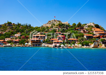 Simena Castle in Kalekoy village in Turkey 121537338
