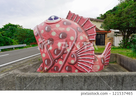 Fish Bus Stop and Fukuura Arakabu Bus Stop (Nagasaki Prefecture, Saikai City) Fish Bus Stop and Fukuura Arakabu Bus Stop (Nagasaki Prefecture, Saikai City) 121537465