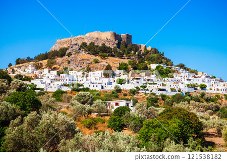 Lindos Acropolis in Rhodes island Lindos Acropolis in Rhodes island 121538182