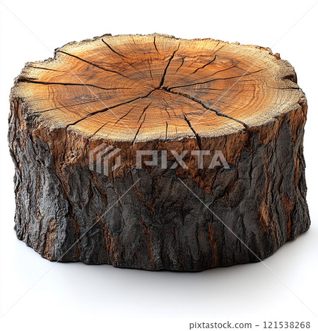 A tree stump that marks the passage of time 121538268