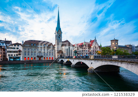 Fraumunster Church in Zurich, Switzerland 121538329