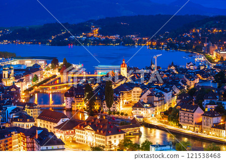 Lucerne city aerial panoramic view, Switzerland Lucerne city aerial panoramic view, Switzerland 121538468
