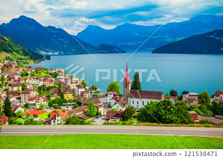 Weggis town on Lake Lucerne Weggis town on Lake Lucerne 121538471