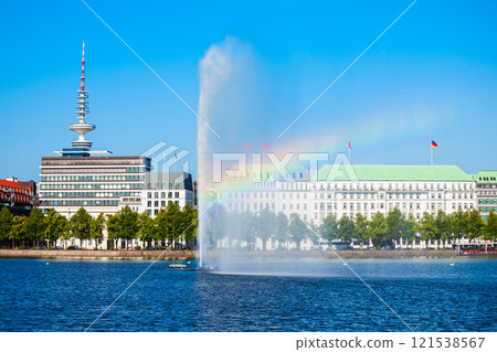 Alster Fountains in Hamburg, Germany 121538567