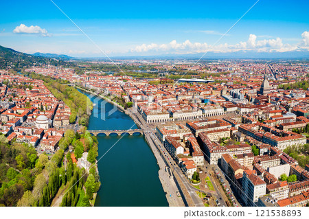 Turin aerial panoramic view, Italy 121538893