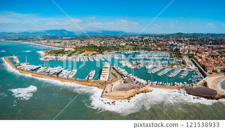 Antibes aerial panoramic view, France 121538933