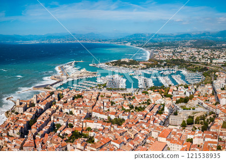 Antibes aerial panoramic view, France Antibes aerial panoramic view, France 121538935