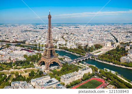 Paris aerial panoramic view, France 121538943