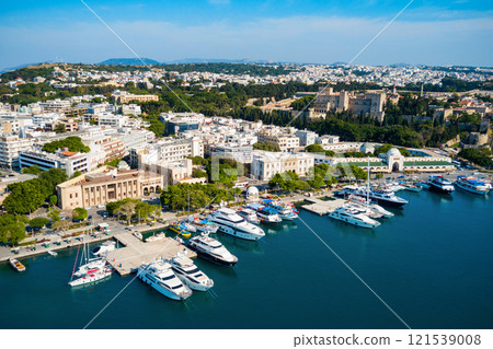 Mandraki port Rhodes city, Greece 121539008