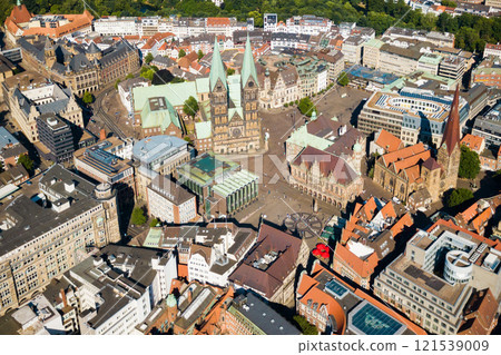 Bremen old town aerial view 121539009