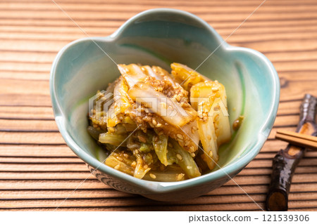 Chinese cabbage dressed with sesame miso 121539306