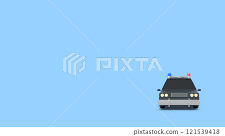 Police Car on Light Blue Background Police Car on Light Blue Background 121539418