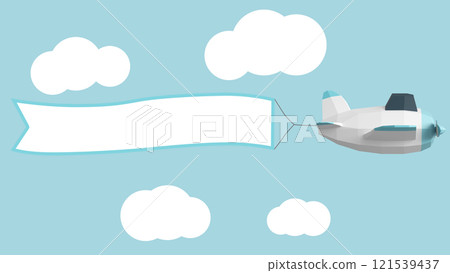 Airplane in the Sky with Clouds. 3D Rendering 121539437