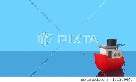 Ship on the Sea Background Ship on the Sea Background 121539445