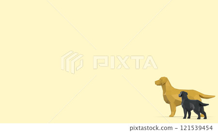 Character Retriever Dog on the Light Yellow Background 121539454