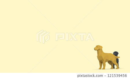 Character Retriever Dog on the Light Yellow Background 121539456