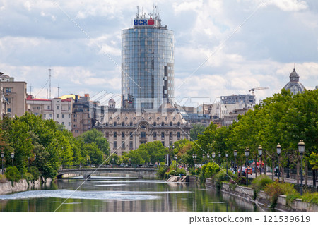 The Bucharest Financial Plaza opposite the Dambovita River The Bucharest Financial Plaza opposite the Dambovita River 121539619