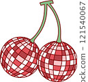 Valentine disco cherry illustration by hand drawn. 121540067