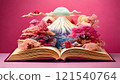 Stylish notebook and origami cranes 121540764