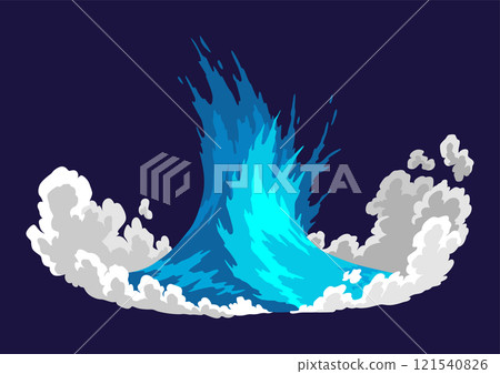 Comics boom explosion icon. Fire blast element. Explosive smoke for game, comic boom flash fire. Cartoon art vector illustration Comics boom explosion icon. Fire blast element. Explosive smoke for game, comic boom flash fire. Cartoon art vector illustration 121540826