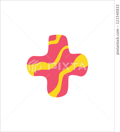 Dinosaur alphabet. Symbol of English alphabet shaped as dino. Children colorful cartoon funny fictional character. Vector flat icon isolated on white background 121540832