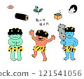 Hand-drawn Setsubun illustration set 121541056