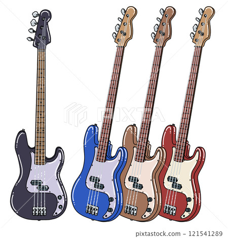 Illustration of four basses 121541289