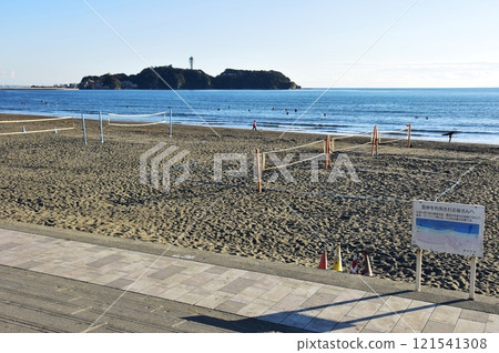 Kanagawa Prefecture Fujisawa City Prefectural Shonan Coast Park, Beach Volleyball Court and Enoshima 121541308