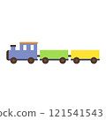 Simple and cute train toy illustration (flat design) 121541543