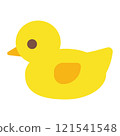 Simple and cute duck toy illustration (flat design) 121541548