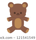 Simple and cute teddy bear illustration (flat design) 121541549