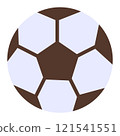 Simple and cute soccer ball illustration (flat design) 121541551