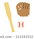 Simple and cute baseball equipment illustration (flat design) 121541552