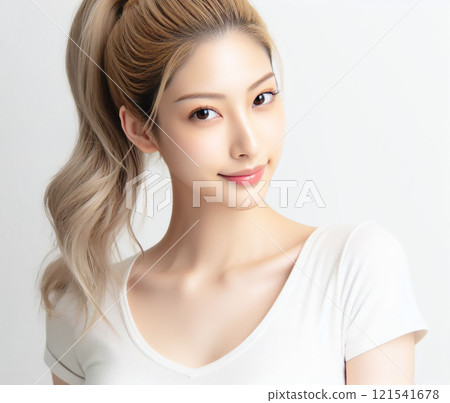 White T-shirt beautiful woman White T-shirt beautiful woman 121541678
