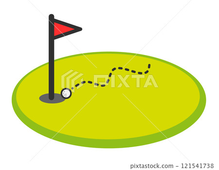 An illustration of a miraculous hole-in-one in golf 121541738