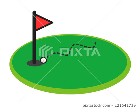 An illustration of a miraculous hole-in-one in golf 121541739