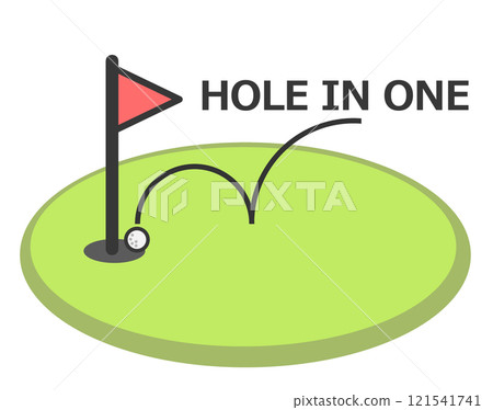 高爾夫中奇蹟般的一桿進洞的插圖，這是一種愛好 121541741