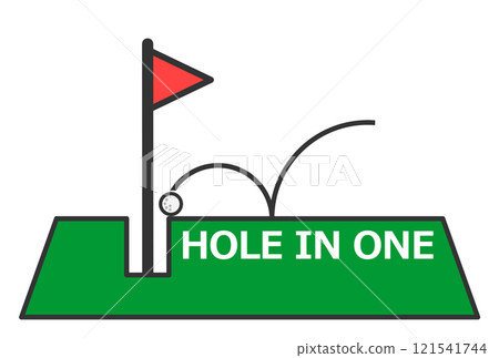 An illustration of a miraculous hole-in-one in golf 121541744