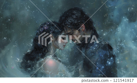 Romance fantasy, couple in love. AI generative 121541917