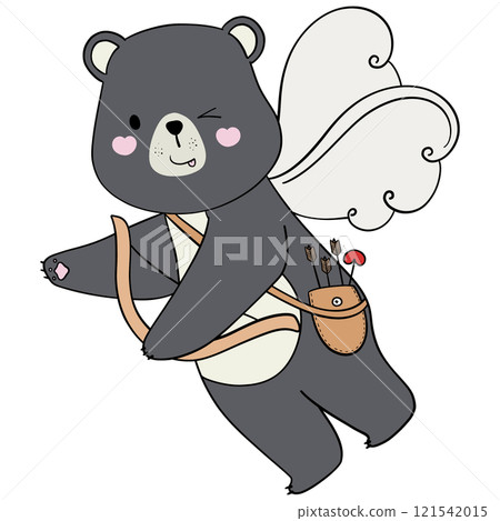 Valentine cupid bear adorable bear with heart arrow, perfect for Valentines Day art and decor. Valentine cupid bear adorable bear with heart arrow, perfect for Valentines Day art and decor. 121542015